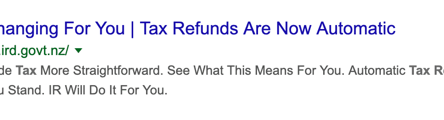 Inland Revenue, Tax Refunds, Automatic tax,