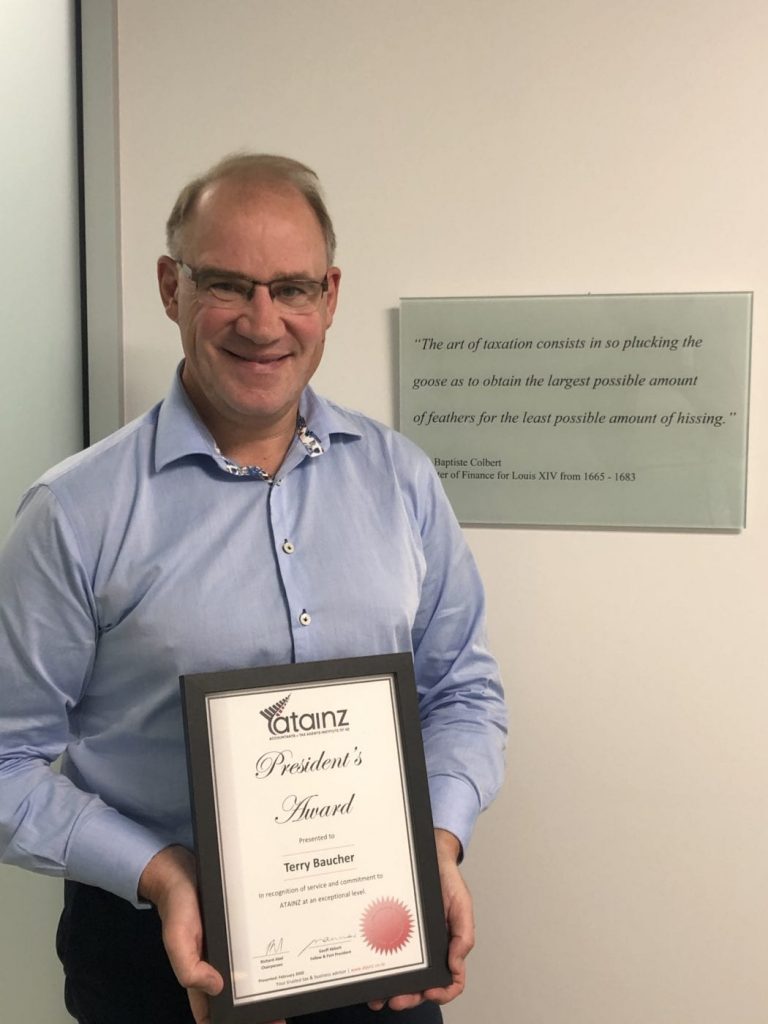 Terry Baucher, ATAINZ, Presidents Award